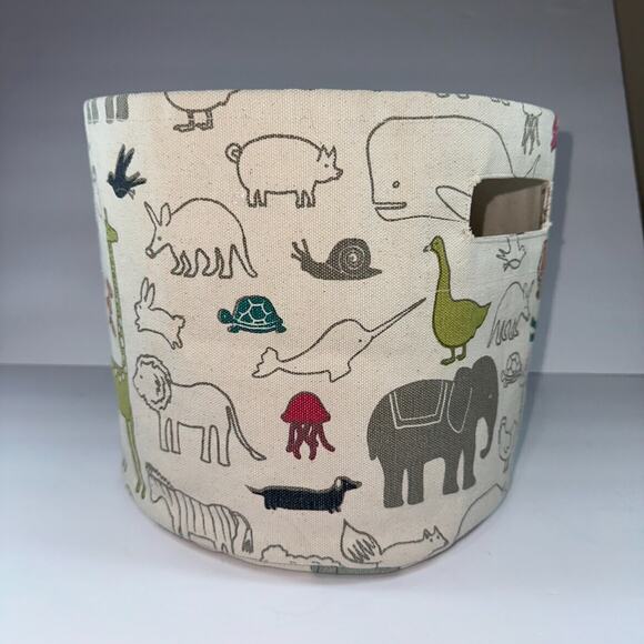 Anthropologie Animal Parade Cotton Canvas Toy Basket by Pehr - Picture 4 of 13